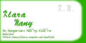 klara many business card